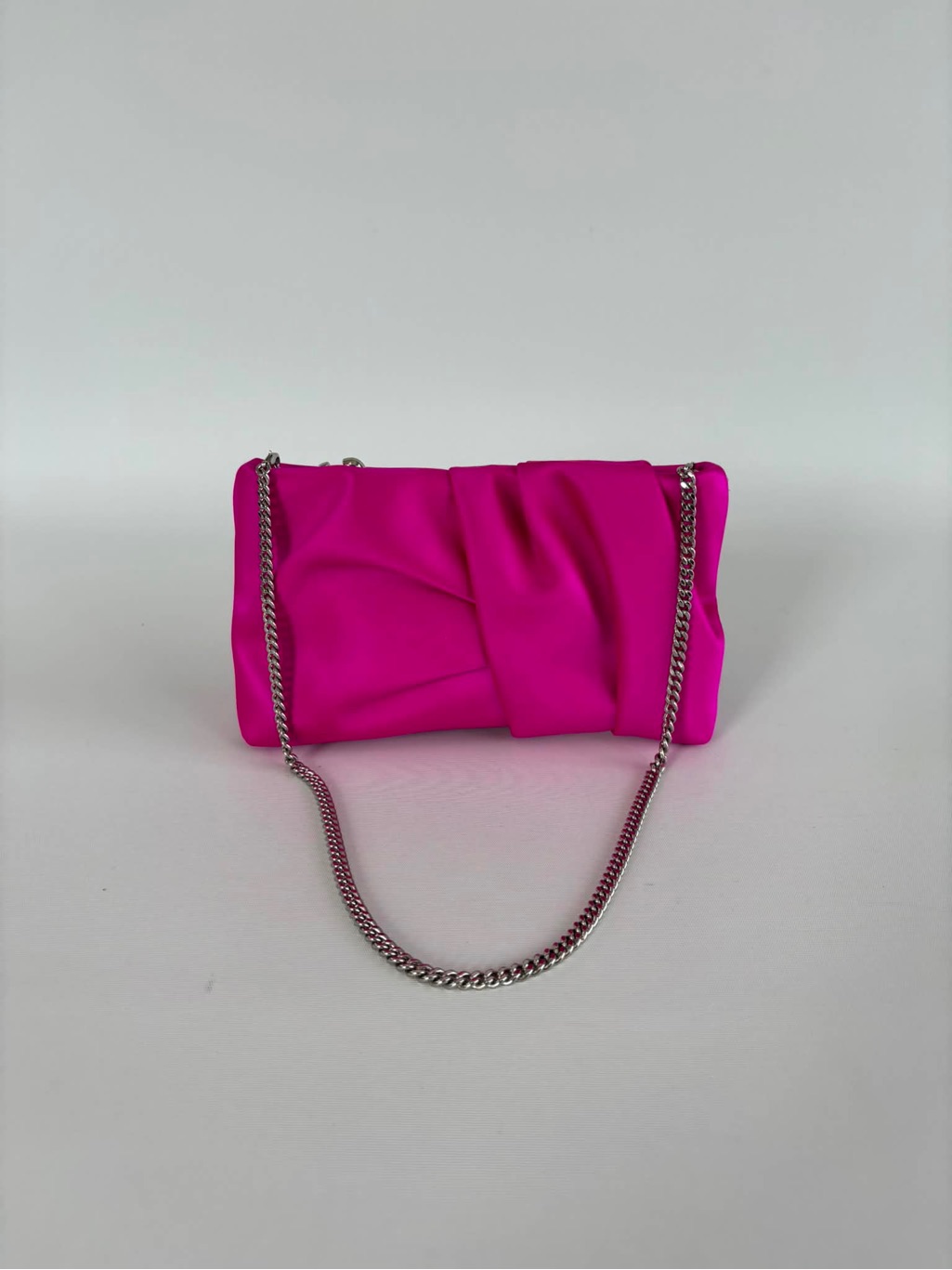 Jimmy Choo Bonny Satin Clutch Bag - Fuchsia (Like New / Pristine Condition)